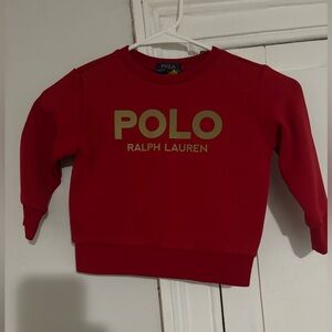 Ralph Lauren polo sweatshirt Toddler boys Red, gold 2T Like New